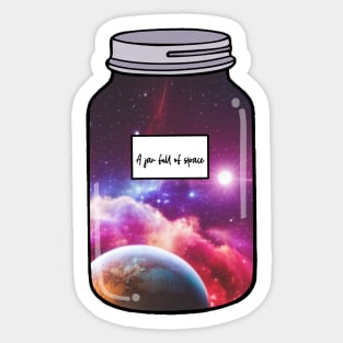 A jar full of space Sticker